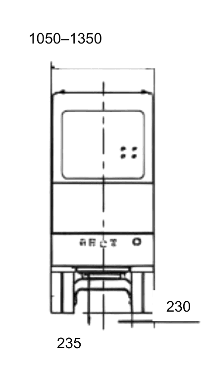 HS20 Front View engineering drawing with original dimension markings