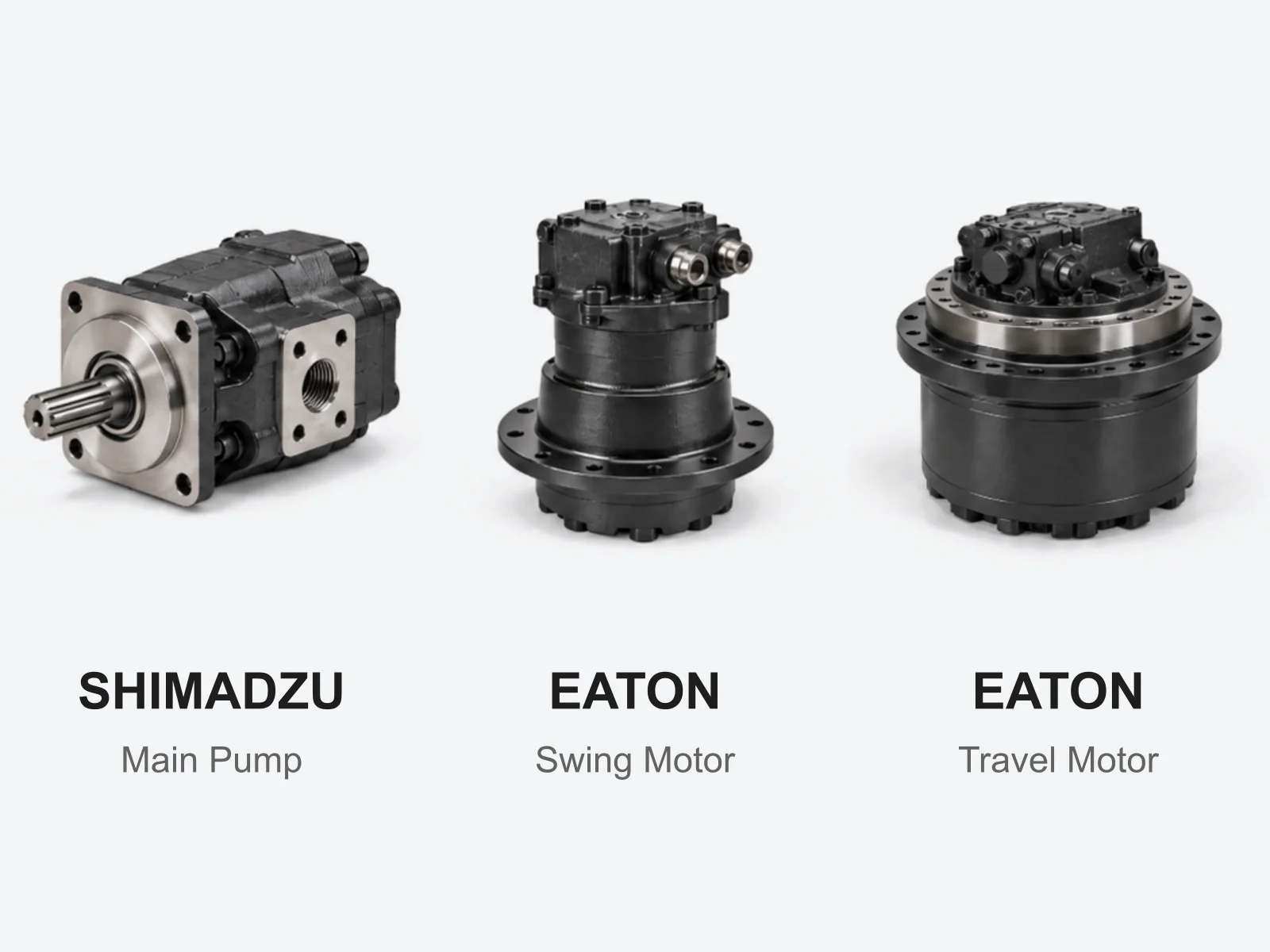 SHIMADZU main hydraulic pump, EATON swing motor and EATON travel motor