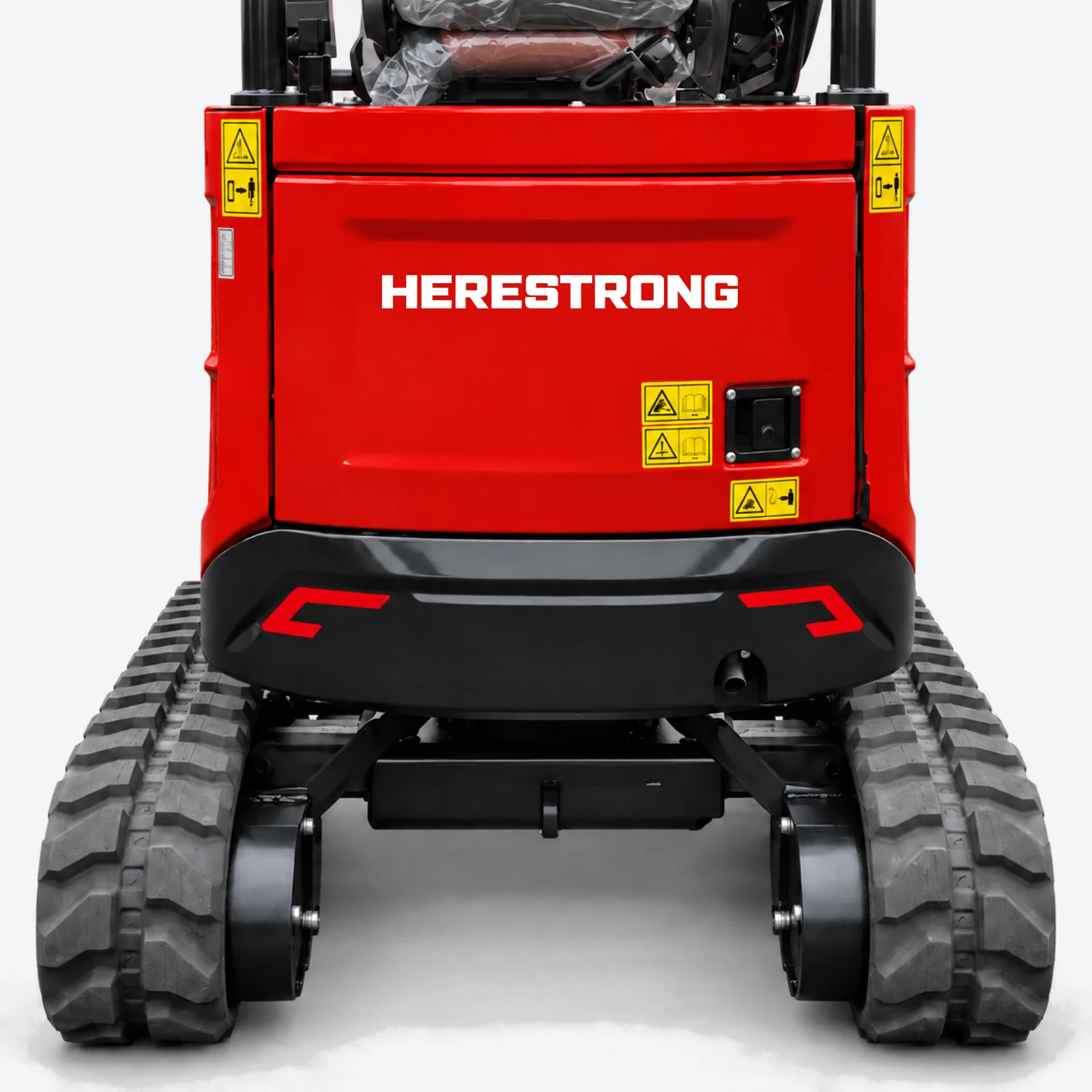 HS18 rear body with HERESTRONG rear decal and tracks showing the compact tail swing layout