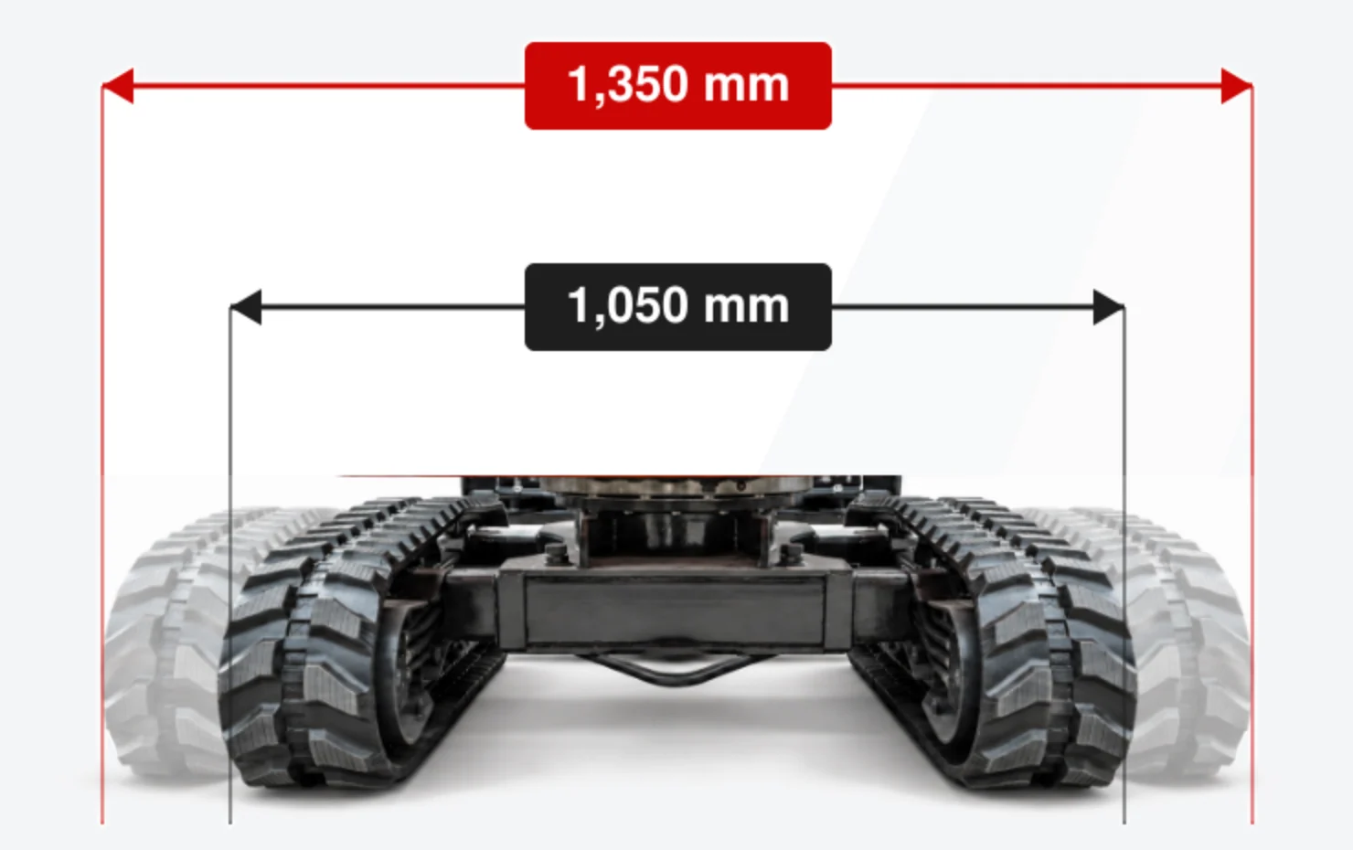 HS20 retractable undercarriage in its narrow and wide positions
